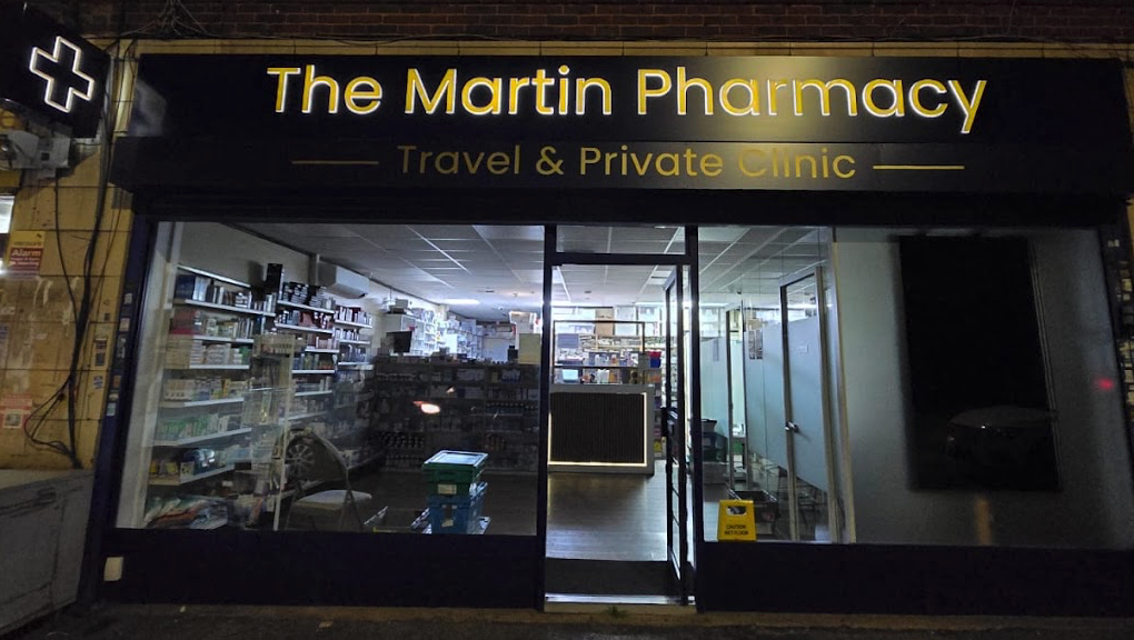 The Martin Pharmacy shopfront on Baylis Parade, Slough